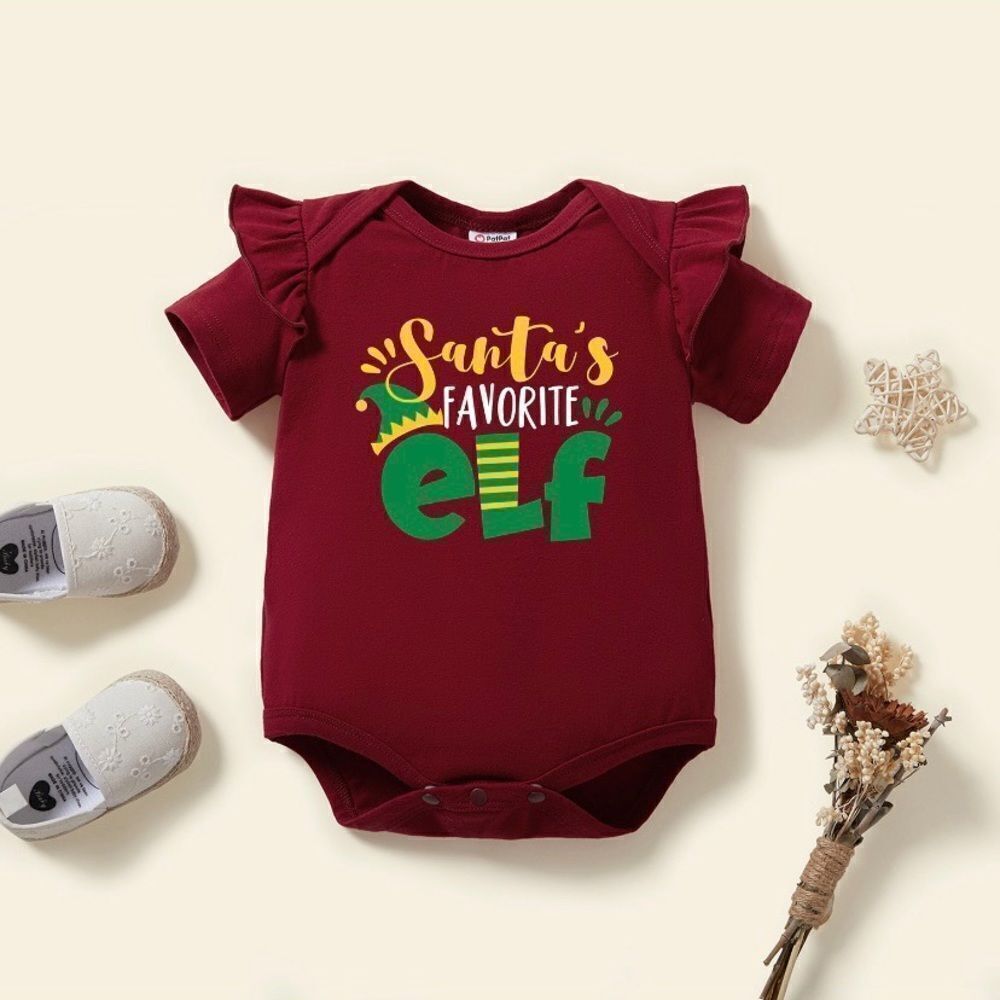 NWT 12-18 month Baby Christmas bodysuit, Elf, romper, short sleeved, red, gift